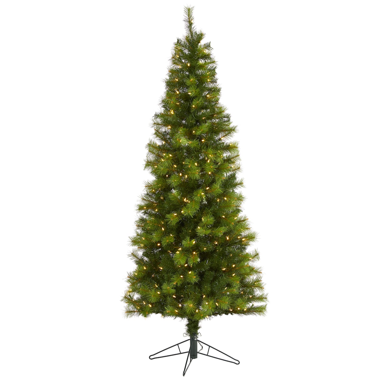 6.5ft. Pre-Lit Green Valley Pine Artificial Christmas Tree, Warm White LED Lights